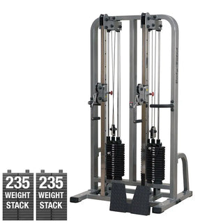Pro ClubLine SDC2000G2 Dual Cable Column, Silver Finish (235 lb. Weight Stacks)