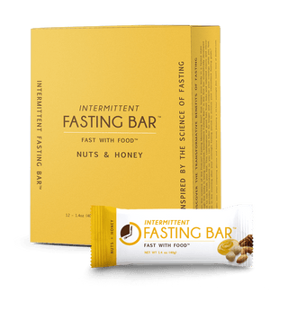 ProLon Fast Bar Nuts and Honey box with a wrapped bar in front of it