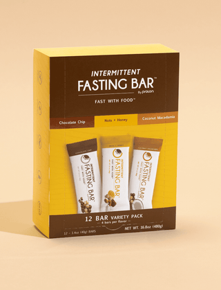 ProLon Fast Bar variety pack box showing the wrappers of each flavor on the front