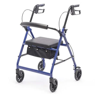 Proactive Medical RLADST6-BLU-KD Steel Rollator Knock-Down Design 350 lb Capacity