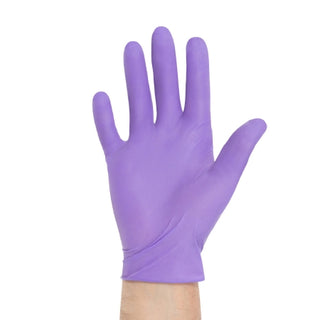 Purple Nitrile® 407604_CS Exam Glove, Large, ,Standard Cuff Length, Textured Fingertips on a white background
