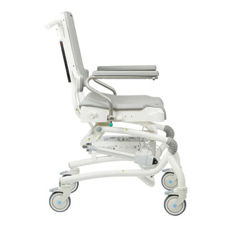 R82 Heron Toilet and Bath Chair, Hydraulic or Powered Height Adjustment, Max. 286.6 lbs Capacity