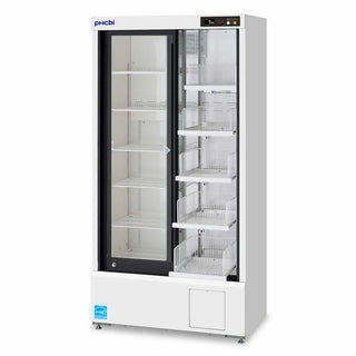 PHCbi High-Performance Sliding Glass Door Pharmaceutical Refrigerator, 19.5 or 19.4 Cu. Ft., 115V
