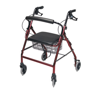Lumex, RJ4318R, Walkabout Wide Four-Wheel Rollator, Burgundy