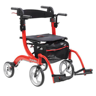 Drive Medical RTL10266DT Nitro® Duet Rollator and Transport Chair, Red