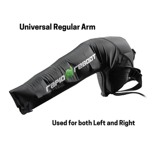 Graphic showing that the Rapid Reboot universal arm attachment fits either arm