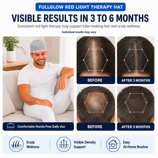 iReliev RL-D050 FullGlow Red Light & Infrared Therapy Hat, 120 LEDs, 660nm + 830nm