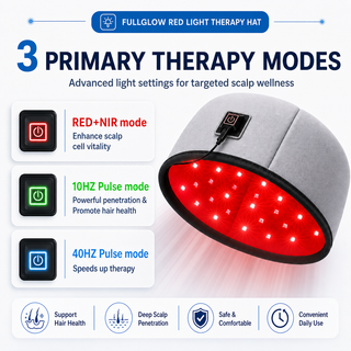 iReliev RL-D050 FullGlow Red Light & Infrared Therapy Hat, 120 LEDs, 660nm + 830nm