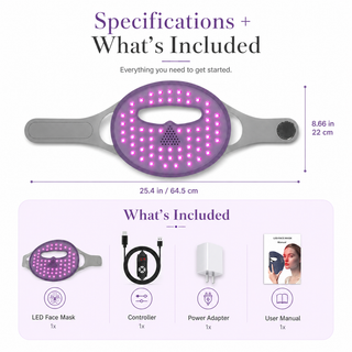 iReliev RL-Mask Red Light Therapy Face Mask, 4 LED Modes, Anti-Aging