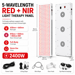 iReliev RL-191288010 Full Body Red Light & NIR Therapy Panel, 2400W, 4-Wavelength