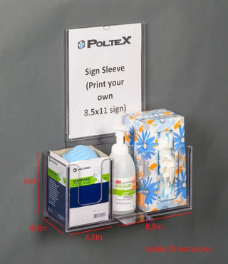 Poltex RESPQ-S-SLV Respiratory Hygiene Station Q on Acrylic Stand RESPQ-S-SLV