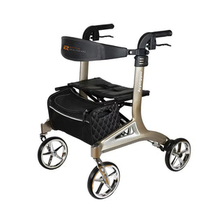 Rhythm Healthcare 955CH Arpeggio Rollator, Champagne Color, 8” Chrome Wheels, Cross-brace Frame