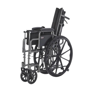 Rhythm Healthcare L90XX Deluxe Reclining Desk Arm Wheelchair, 300 Ib, Hammertone Grey