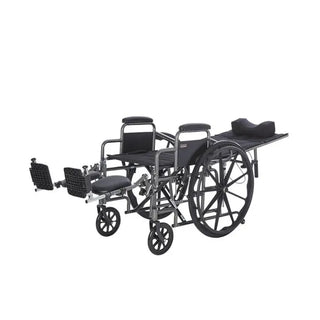 Rhythm Healthcare L90XX Deluxe Reclining Desk Arm Wheelchair, 300 Ib, Hammertone Grey