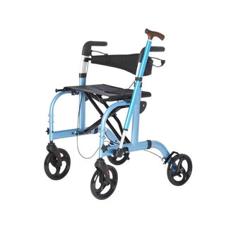 Blue Rhythm Healthcare 800XX Translator - Rollator and Transport Chair  with a seat on a white background