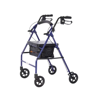 Blue Rhythm Healthcare 807SXX  Royal - Steel 4 Wheel Rollator with four wheels on a white background