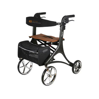 Rhythm Healthcare 960GG Opus Carbon Fiber Rollator with seat and bag on a white background