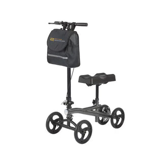BlackRhythm Healthcare KN1000 Knee Walker with a bag on a white background