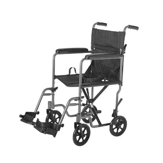 Black and gray manual Rhythm Healthcare L10XXHT Steel Companion Chair on a white background