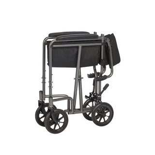 Black Rhythm Healthcare L10XXHT Steel Companion Chair with folded seat on a white background