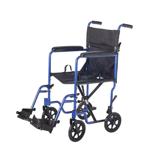 Blue and black manual Rhythm Healthcare L2019XX 19" Aluminum Companion Chair on a white background