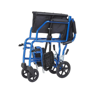 Blue Rhythm Healthcare L2419XX  Super Lite 19" Aluminum Companion Chair with a black seat on a white background