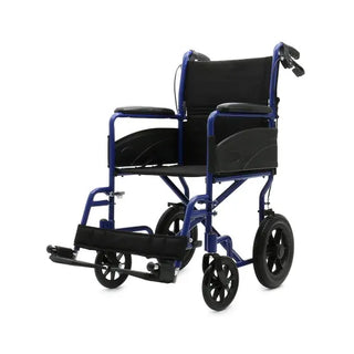 Blue and black Rhythm Healthcare L3019XX 19" Companion Chair with Fold Down Back on a white background