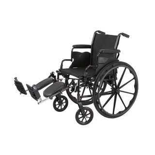 Black Rhythm Healthcare M170 Cadence K3 Wheelchair with footrests on a white background