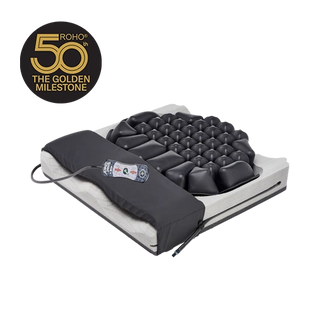 Roho HYBRID ELITE SR® Single Compartment Wheelchair Cushion, Standard Cover with ROHO logo on a white background