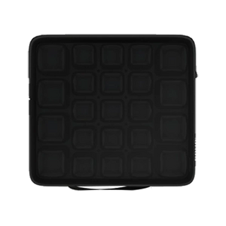 Black square Roho Mosaic Wheelchair Cushion, Standard Cover with grid pattern on a white background