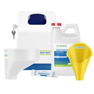 Rx Destroyer™  RX64PROLIQLCKBXK, 64oz Pro Series Liquid Starter Kit With Lockbox