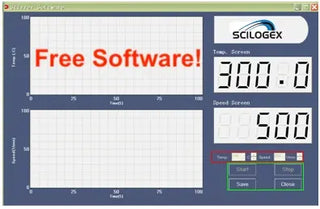 Scilogex software interface with temperature and screen display