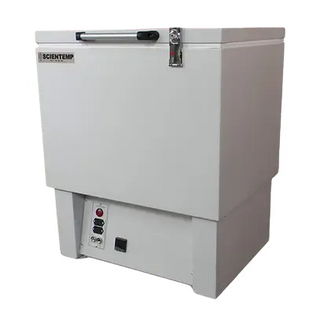 ScienTemp Corporation 43-1.7 Low Temperature Chest Freezer with Scientemp branding on a white background