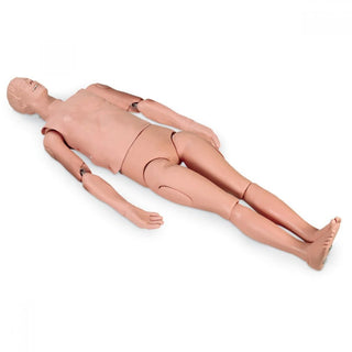 Mannequin used for CPR training on a white background