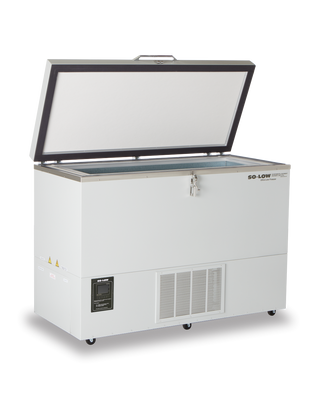 White So-Low C40-12 Chest Ultra Low Freezer, 0°C to -40ºC, 12 cu.ft. with open lid on a white background