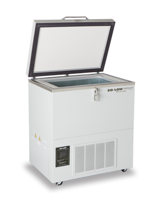 White So-Low C40-5X Explosion Proof Chest Freezer, 0°C TO -40ºC, 5 Cu. Ft. with open door on a white background
