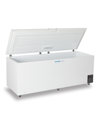White So-Low CH25-25 Chest Style Freezer to -25ºC, 25 cu.ft. with open lid on a white background