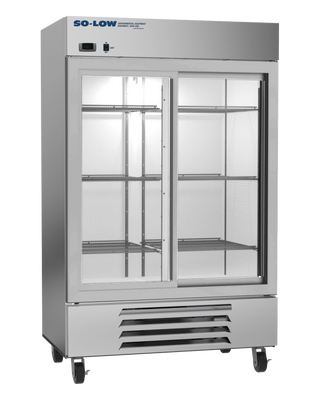 So-Low DH4-45SGD-SS Lab and Pharmacy Refrigerator, 2ºC to 8ºC, 45 cu.ft. with glass doors on a white background