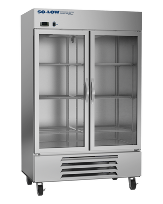So-Low DH4-49GD-SS Lab and Pharmacy Refrigerator, 2ºC to 8ºC, 49 cu.ft. with glass doors on a white background