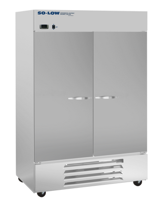 So-Low DH4-49SD Lab and Pharmacy Refrigerator, 2ºC to 8ºC, 49 cu.ft. with 'So-Low' branding on a white background