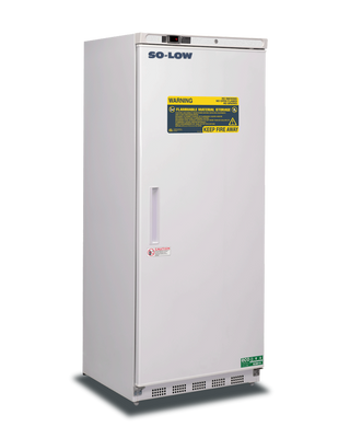White So-Low DHH20-20SDFMS Flammable Storage Freezer, -15ºC to -25ºC, 20 Cu. Ft. with 'So-Low' branding on a white background