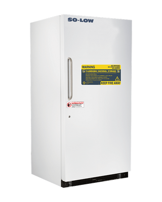 White So-Low DHH20-30SDFMS Flammable Storage Freezer, -18ºC to -25ºC, 30 Cu. Ft. with 'So-Low' branding on a white background