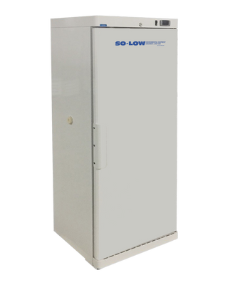 White So-Low DHK4-10SD Lab and Pharmacy Refrigerator, 2ºC to 8ºC, 10 cu.ft. with 'SO-LOW' branding on a white background