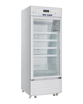 White So-Low DHK4-14GD Lab and Pharmacy Refrigerator, 2ºC to 8ºC, 14 cu.ft. with glass door on a white background
