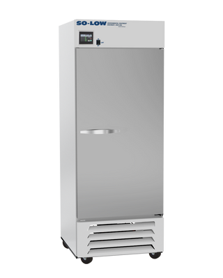 So-Low DHP4-27SD Touchscreen Lab Refrigerator, 2ºC to 8ºC, 27 cu.ft. with 'So-Low' branding on a white background