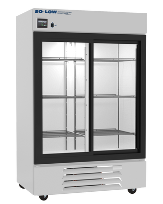 So-Low DHP4-45SGD Touchscreen Lab Refrigerator, 2ºC to 8ºC, 45 cu.ft. with glass doors on a white background