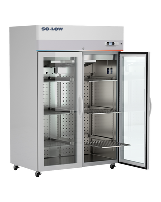So-Low SCN4-52GD Stability Chamber & Incubator, 20°C to 60ºC, 49 cu.ft. with open door on a white background, featuring the brand 'SO-LOW'.