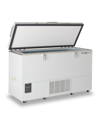 White So-Low VSC40-21 Chest Ultra Low Freezer, 0°C to -40ºC, 21 cu.ft. with open lid on a white background