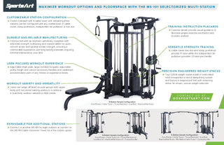 SportsArt MS-101 Selectorized Multi-Station, Main Frame and Cable Tower Station and Tricep Pushdown Station