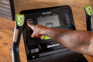 SportsArt The G574U ECO-POWR Upright Cycle with Fingertip Controls, 450 lbs Max User Weight, 40 Levels Resistance